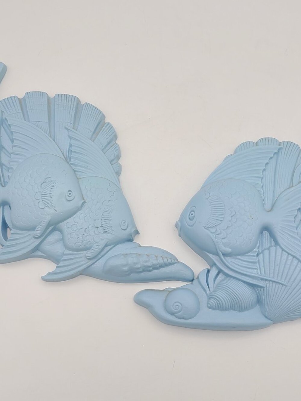 Set of 2 Burwood Blue Fish Bathroom Wall Hanging Retro Vintage
